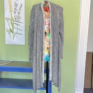 Free People Heather Gray Open Front Cardigan